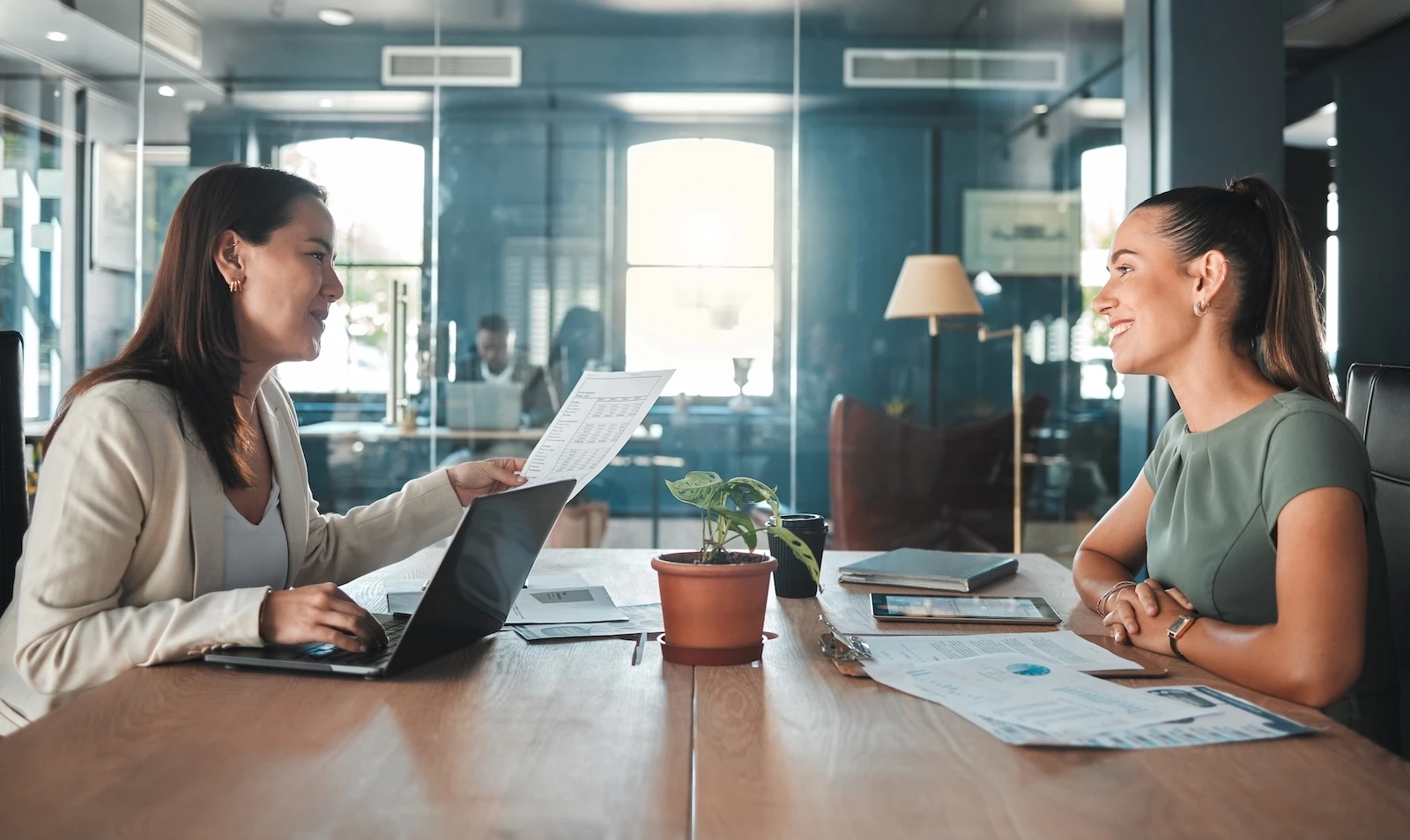 A professional practicing an interview conversation